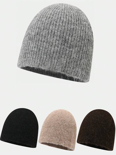 Retro Knitted Beanie Hat, Warm & Comfortable Knitted Blend, Unisex Streetwear Style, Suitable For Autumn/Winter Outdoor Sports & Skiing