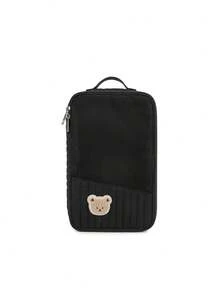 防水挂式尿布袋，可爱小熊图案网布袋，可重复使用且可水洗，适用于婴儿布尿布 - 彩色 - 查看 14