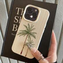 1个复古条纹椰树图案TPU软手机壳，兼容 17 Pro Max/17/16 Pro Max/15/13/12/11、S20 FE/A15/S24/A55，兼容红米Note 11/12/13 Pro，全包防震保护套，国际版，非国内版 - 白色 - 查看 2