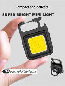 1pc/2pcs/4pcs Rechargeable Flashlight Keychain Light, Portable Outdoor Work Light, Lighting Keychain With Folding Stand, Bottle Opener And Base, Suitable For Camping, Hunting, Walking, Home Appliances, USB Powered, For Camping And Walking