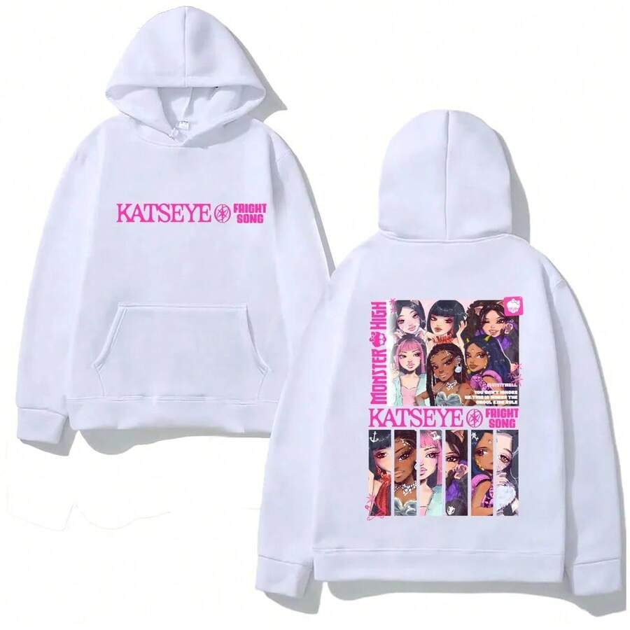 KATSEYE NEW Manga Fleece Hoodie Y2K 2025 New Korean Girl Group Fashion Sweatshirt Graphic Printing Clothing Sudaderas Hoody - 白色 - 查看 1