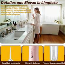 Irrigador Oral Portátil Boquilla Transparente Ajuste de 3 Niveles Carga USB Ideal para Regalo Viajes y Casa - Multicolor - Ver 1