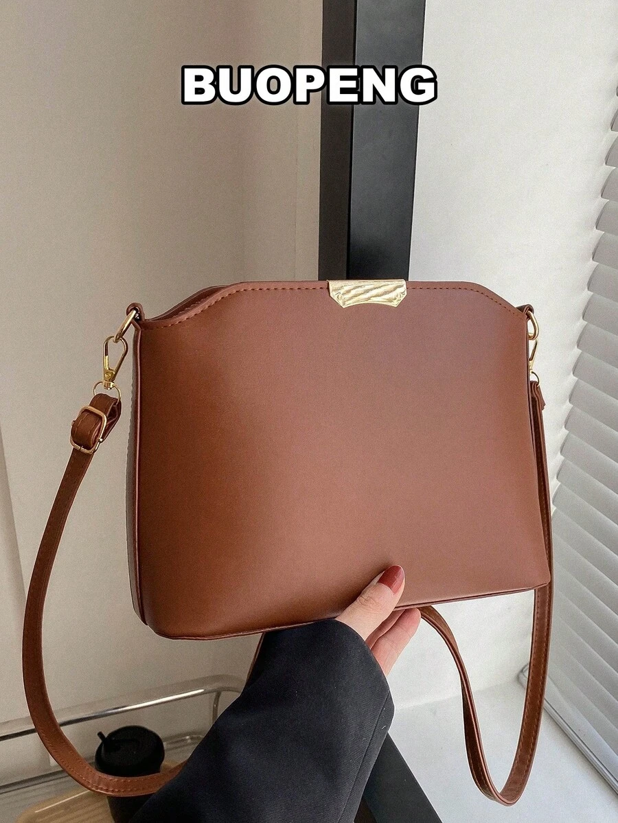 Túi vuông nhỏ thanh lịch màu nâu kim loại trang trí PU cho cuộc sống hàng ngày Túi đeo chéo NINE WEST dành cho nữ JORIE MINI JET SET