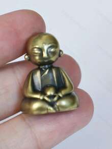 1个迷你冥想僧侣香炉，金属僧侣香炉，简约香薰装饰，适用于家居和办公室展示