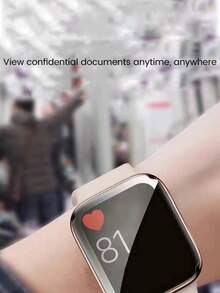 适用于 7/6/SE/5/4/8/9 40mm/41mm/42mm/44mm/45mm/38mm 的 PMMA 隐私屏幕保护膜，非玻璃材质，防刮花，适合注重隐私的用户，屏幕保护必备品，适用于日常、办公室、家庭等各种场合。日常防护、办公室、家庭手表配件、手表屏幕保护膜、防水、防震、防摔、防刮花。 - 黑色 - 查看 8