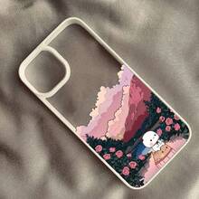 Funda de teléfono para pareja dibujos animados Bubu Dudu para iPhone 16 14 15 13 Pro Max 11 12Mini XS XR 7 8Plus, cubierta protectora a prueba de golpes y transparente con paisaje - estilo 1 - Ver 9