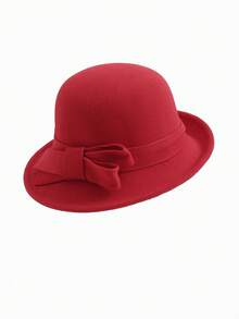 1 件女士羊毛毡帽，优雅法式复古波西米亚风休闲帽，温暖冬季渔夫帽，适合日常佩戴