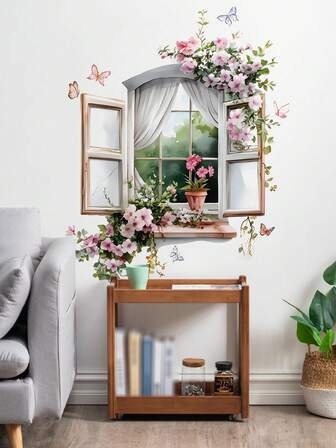 1 pieza/2 piezas - Pegatinas de pared de PVC removibles - [Enredaderas, Vitral, Rama de árbol con pájaros] Vinilos adhesivos impermeables, adecuados para decoración del hogar, habitación, pared y cocina - Fácil de aplicar, ideal para sala de estar, dormitorio u oficina