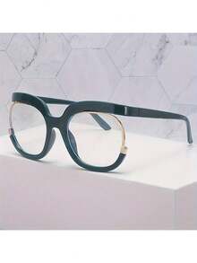 1PC Women's Fashion Eyeglass Frame Personality Half Frame Eyeglass Frame Non-Prescription Glasses - Họa tiết da báo - Xem 5