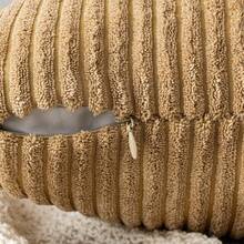 1 Vỏ gối trang trí bằng vải nhung kẻ sọc mềm mại hình vuông Vỏ gối lò xo cho ghế sofa phòng ngủ ghế ô tô 18x18 inch, màu nâu xám - Màu Khaki - Xem 3