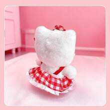 Miniso Llavero con figura de Hello Kitty de 4 pulgadas sentada con diseño de fresa y lazo, tacto suave, accesorio portátil para bolso (1 pieza) - Multicolor - Ver 3