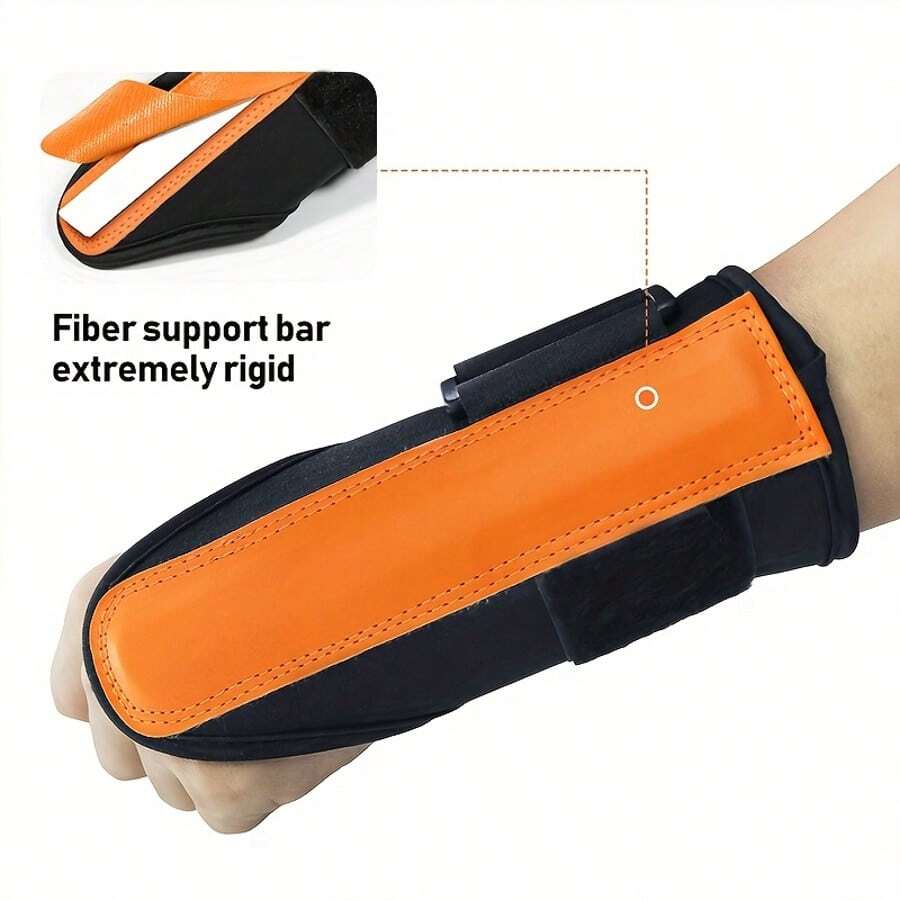 1pc Golf Swing Training Aid & Wrist Support - Adjustable Ergonomic Design With Comfortable Pad, Improves Accuracy And Stability, Bright Orange Golf Practice Accessory - Black - View 1