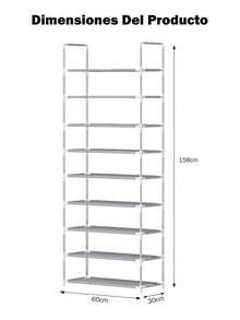 Estante de almacenamiento 4/5/6/7/8/9 capas zapatero fácil de montar, organizador vertical modular para zapatos y accesorios de vestir, ideal para entradas, closets y vestidores, estructura ligera y estable fácil de armar sin herramientas, recomendado en viviendas modernas y comercios, optimiza el orden y facilita la limpieza. - Blanco - Ver 12