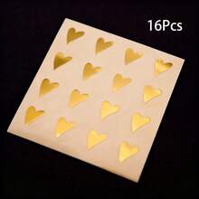 160pcs Transparent Gold Heart Shaped Label Stickers, Gift Wrapping Labels, Decorative Tags, Adhesive Sealing Stickers For Crafts, Holidays, Weddings, Parties, Gift Boxes, Commercial Product Packaging, Gift Bags - Multicolor - View 7
