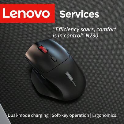  Lenovo N230 2.4GHz Wireless Silent Mouse 2.4G Ultra-Low Latency Fast Response Super Long Battery Life Business Office Ergonomic Design