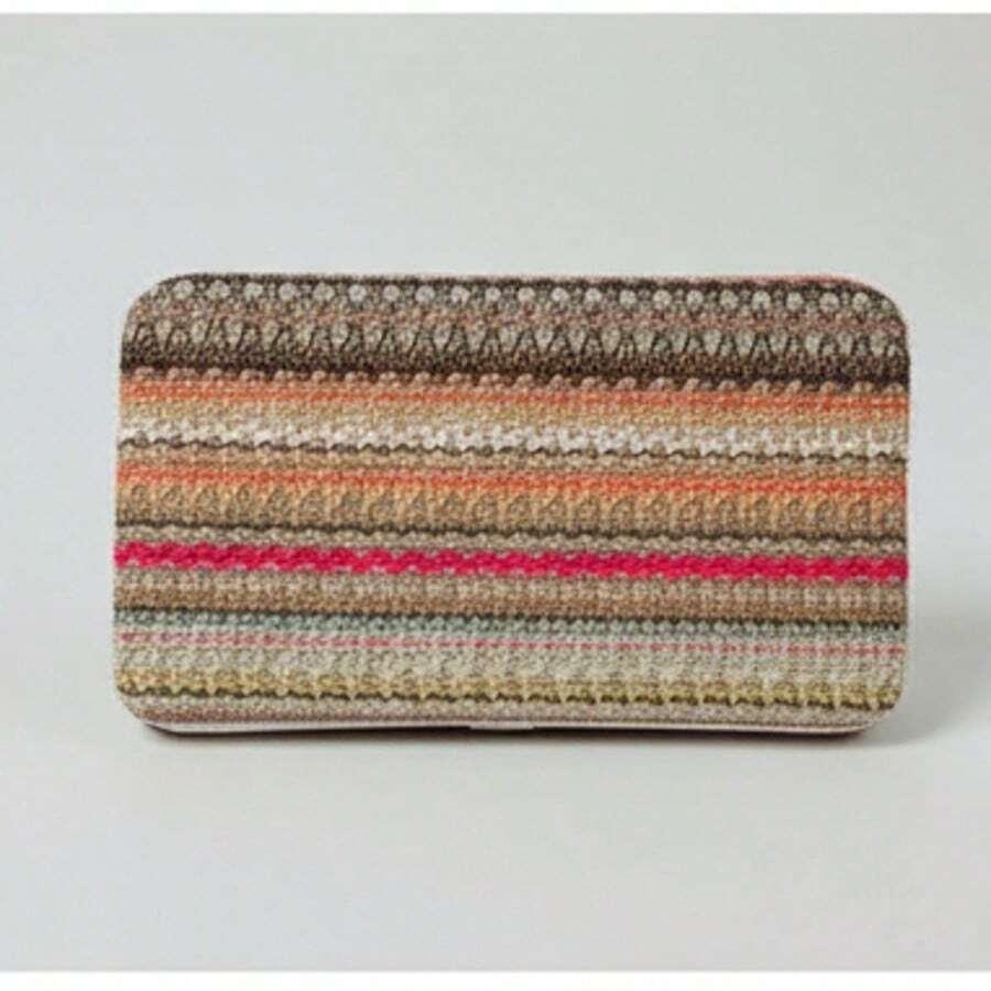 Cartera Bohemia Chic Tejido Vibrante Diseño Artesanal Estilo Único Hecha a Mano Accesorio de Moda Casual para Mujer - Naranja y café - Ver 1