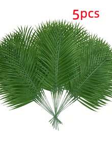 1片/5片/10片/20片 14.5英寸人造棕榈叶，户外装饰，花园装饰，大型绿色仿真热带棕榈叶，适合春季装饰、棕榈花、婚礼、生日、房间装饰、家居装饰、夏威夷派对、丛林海滩主题派对装饰、情人节、毕业礼物、人造植物 - 綠色 - 查看 15