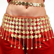 1pc Women's Bohemian Portrait Tassel Pendant Waist Chain, Vintage Personalized Metal Waist Belt, Versatile Accessory Suitable For Dance Performance And Daily Wear - Waist Chain - View 2