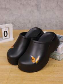 Plus Size Women's Chef Mule Shoes, Fashionable Thick-Sole Breathable Clogs, Casual Kitchen Work Shoes For Outdoor Semi-Formal Occasions - Versatile Casual & Professional Shoes For Female Food Service Workers, Designed For Nurses And Medical Staff, Lightweight, Available In Multiple Stylish & Comfortable Colors - Black - View 6