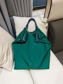1 chiếc túi xách thời trang đa năng, túi tote nylon nhẹ tối giản dành cho người đi làm, túi mua sắm có thể gấp gọn. - Nhiều màu - Xem 14