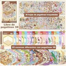 20 Escena de Pegatinas en Miniatura 3D, Calcomanías de Casa con 2 Pinzas, stickers para niños, Calcomanias Divertidas, sticker 3d, Regalos para Adultos y Niños - 1 - Ver 8