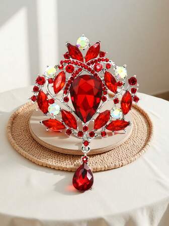 1枚复古皇冠水晶胸针，时尚水钻胸针别针配饰