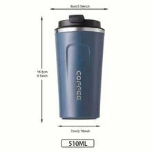 1pc Stainless Steel Vacuum Insulated Coffee Mug With Temperature Display, High-Quality Couples/Office Worker Cup - Multicolor - View 3