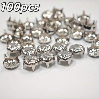 100pcs Punk Rivet Claw Studs, Suitable For Clothing, Bags, Jackets, Jeans, Leather Crafts