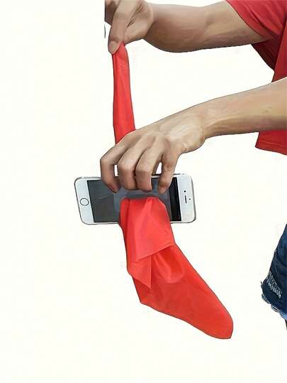 1条红色魔术幻觉围巾 - 无需电子设备，即可瞬间变身近景魔术道具，丝滑质感，视觉错觉效果极佳，适合初学者，是派对表演者和圣诞节礼物的完美之选。