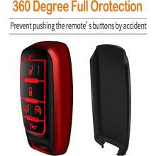 DSindeda For Dodge Key Fob Cover With Keychain Soft Full Protection Key Shell Key Case Compatible With 2019-2025 Dodge RAM 1500 2500 3500 Red 4-5 Buttons - 紅色 - 查看 4