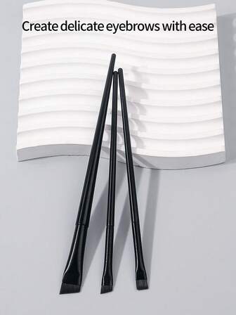 3pcs/Set Ultra-Thin Angled Eyeliner Brush, Concealer Brush, Flat Detail Brush, Eyebrow Brush, Multi-Functional Eye Makeup Brushes, Eyebrow Brush, Eyeshadow Brush, Brush