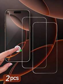 2片装钢化玻璃屏幕保护膜，全覆盖，兼容 16 Pro Max、15 Pro Max、15 Pro、14 Pro Max、13英寸、12英寸、11英寸手机，生日礼物/送礼佳品，防水、防震、防刮、防指纹 - 無色 - 查看 27