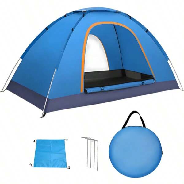 Casa De Campaña Homex Camping Para 3 Personas Portátil Azul Azul