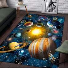 1pc Star Pattern Carpet, Starry Sky Printed Rug Mat, Suitable For Living Room, Bedroom, Kitchen, Hallway, Bathroom, Laundry Room - Multicolor - View 16