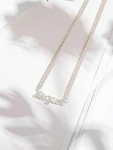 1 Piece Of High-Quality Custom Cuban Name Necklace, Gold-Plated Name Pendant, Customizable With English Name, Personalized Stainless Steel Necklace, Name Necklace, Custom Necklace, Women's Necklace, Women's Jewelry, Christmas Gift, Valentine's Day Gift, Personalized Gift, Unique Gift For Couples, Friends, Family, Anniversaries, Birthdays. - Multicolor - View 10