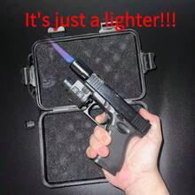 (Gas Not Included)Tactical-Style Torch Lighter For Men – Dual Flame Windproof Jet Lighter, Refillable Butane Lighter, Adjustable Metal Build With Gift Box – Ideal For BBQ, Camping & DIY - Black - View 1