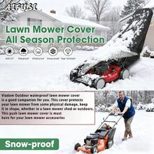 1 Pack Universal Outdoor Push Lawn Mower Cover, With Fabric, Double Layer, Adjustable Drawstring, Quality Stitching, Manual Power - Black - View 9