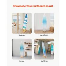 Vertical Surfboard Stand, Wooden Surfboard Rack For Storage And Display, Adjustable & Freestanding Board Stand Organizer With Padding, For Wakeboards, Snowboards, Kiteboards, Shortboard, Skis - Floor-standing 1-story Unit - View 6