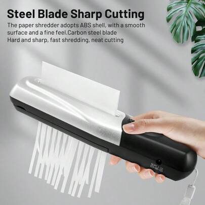Portable Mini USB Shredder – Strip Cut Paper Shredder For Home & Office, Multifunctional Professional Tool Without Basket (Ideal For Law Firms)
