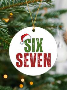 Six Seven Meme Christmas Ornament, Gen Alpha Humor Ornament, Santa Says 6-7 Ornament, Tween Christmas Ornament Gift, Teen Boy Gift, Gen Alpha Gift, Gen Z Ornaments, 6-7 Ornaments,Christmas Tree Hanging Acylic Ornament Decoration ,Christmas Home Decor