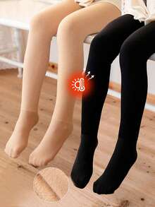 1 Cặp quần tất len Cashmere dày dặn ấm áp màu trơn co giãn cao dành cho bé gái mùa thu đông, thời trang phù hợp với mọi đôi chân trần, thích hợp sử dụng hàng ngày vào mùa đông - Màu be - Xem 24