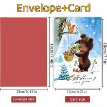 Thiệp Giáng sinh vui nhộn cho trẻ em "Món quà mùa đông của chú sóc gấu nhỏ, Lời chúc Giáng sinh động vật dễ thương", Thiệp sáng tạo xã hội cho trẻ em, Quà tặng đặc biệt cho trẻ em, Thiệp cảm ơn kèm phong bì, Quà tặng Giáng sinh, Thiệp chúc phúc, Thiệp trống - Bộ - Xem 1