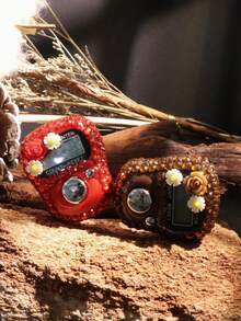 1pc/5pcs/10pcs Ramadan Spring Prayer | Arabic Style Flower & Rhinestone Enamel Counter, Portable Rosary Beads Pendant - Multicolor - View 7