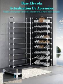 Estante de almacenamiento 4/5/6/7/8/9 capas zapatero fácil de montar, organizador vertical modular para zapatos y accesorios de vestir, ideal para entradas, closets y vestidores, estructura ligera y estable fácil de armar sin herramientas, recomendado en viviendas modernas y comercios, optimiza el orden y facilita la limpieza. - Blanco - Ver 9