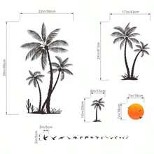 Large Black Palm Tree Wall Stickers Tropical Coconut Tree Birds Wall Decals Bedroom Living Room Sofa TV Background Home Wall Decor - Black - View 4