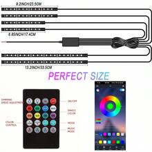 6-In-1 Motorcycle Modification Decoration Kit, 12V Hard Wiring Installation, RGB Music Synchronization Mode Cool Atmosphere Effect, Holiday Party Atmosphere Decoration Supplies, Dedicated To Cool Motorcycles, Wireless APP/Remote Control. - tow 6 LED light - 查看 2