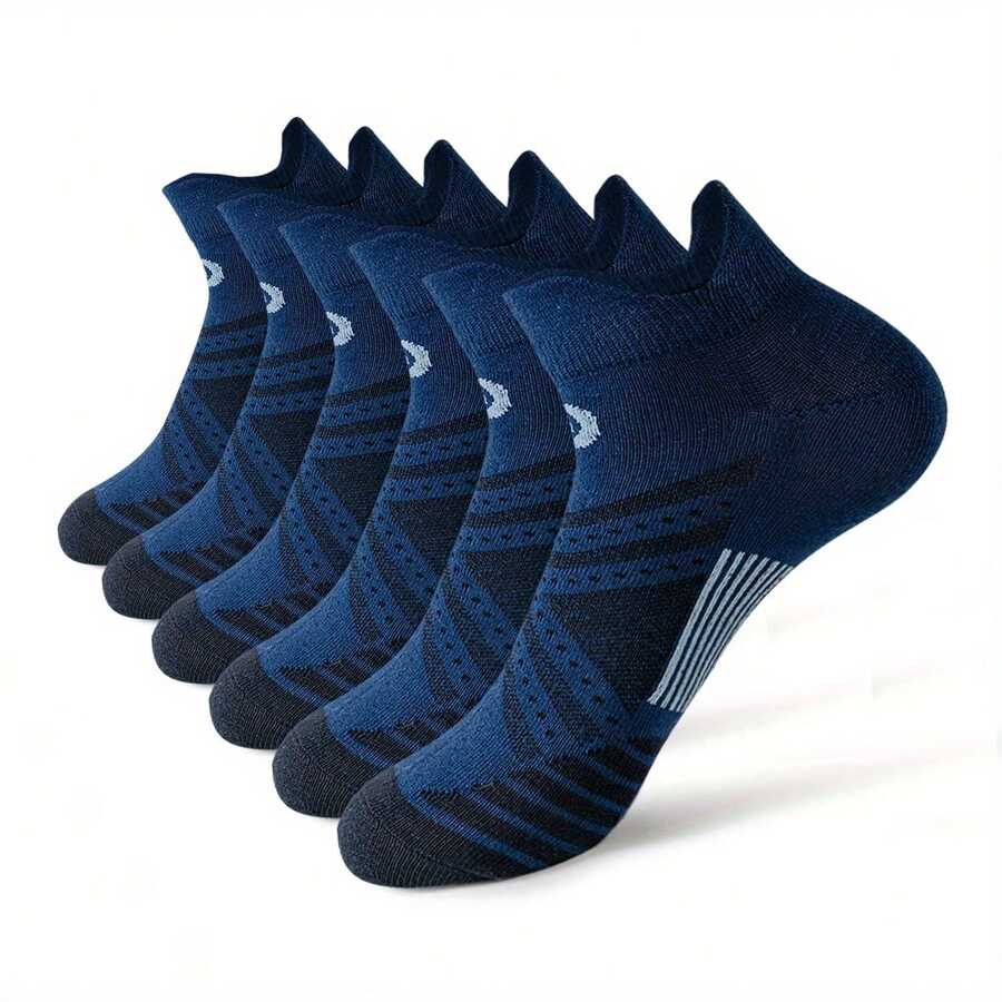 6 Pairs Boys' Ankle Athletic Socks, Moisture Wicking Sports Running Socks, Breathable Mesh Ankle Low Cut Compression Socks