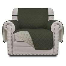 Chair Sofa Slipcover Reversible Sofa Cover Water Resistant Couch Cover Furniture Protector Cover With Elastic Straps For PetsChildren Dog Cat Chair, Green/Beige - 多色1979 - 查看 1