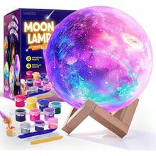 Paint Your Own Moon Lamp Kit, Cool Gifts DIY 3D Moon Night Light, Arts And Crafts Ages-12, Space Art Supplies Craft Kits, Girls Boy Birthday  Gifts Ages 10 11 12+