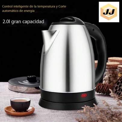 Hervidor de agua eléctrico de 2 litros,Hervidor Eléctrico de Acero Inoxidable  Protección contra Ebullición en Seco y Función de Agua Caliente Instantánea para Café